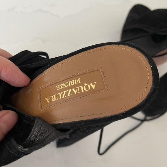 Aquazurra block heel tie up sandals - Picture 5 of 7